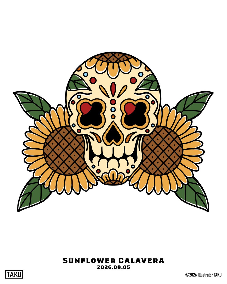 takuya_illust's tweet photo. メキシカンスカル×向日葵💀🌻

 #イラスト  #illustration https://t.co/fKVw9bs2Iz