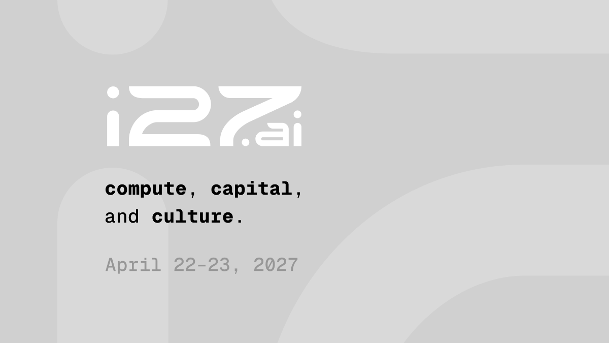 i27conf's tweet photo. i27 comes to San Francisco, April 22–23, 2027.

Two days at the Palace of Fine Arts for the builders, investors, and institutions shaping the AI economy. https://t.co/xXIY97z3EY