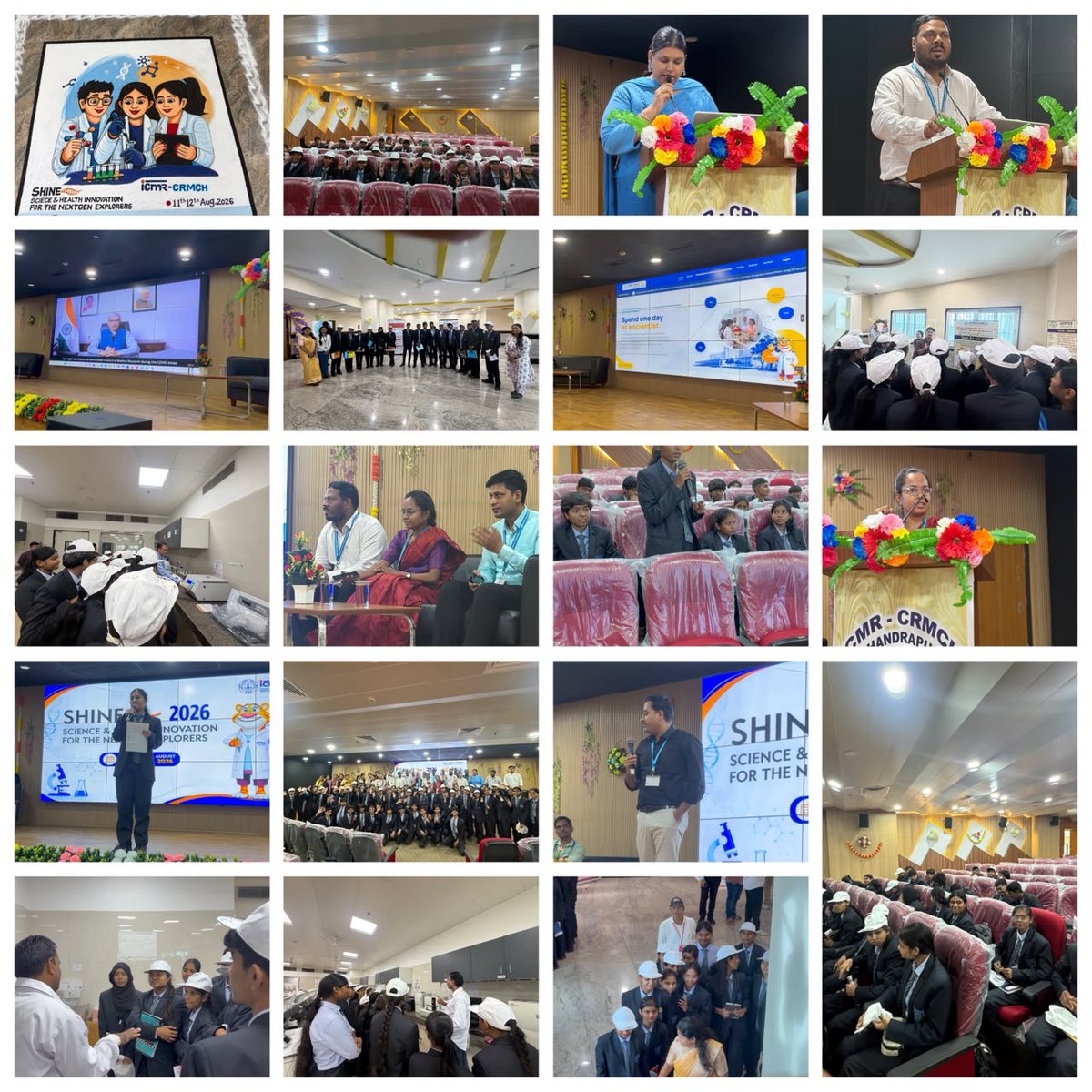 icmr_nirbid's tweet photo. 🔬✨ What happens when young minds meet science? Curiosity takes centre stage!
ICMR-CRMCH, Chandrapur hosted #SHINE Open School Day 2026 on 11–12 August, welcoming 220 students from Narayana Vidyalaya, Vidya Niketan, Mount Litera &amp; Indira Gandhi High School. #ICMRCRMCH https://t.co/RoQd3KV3se