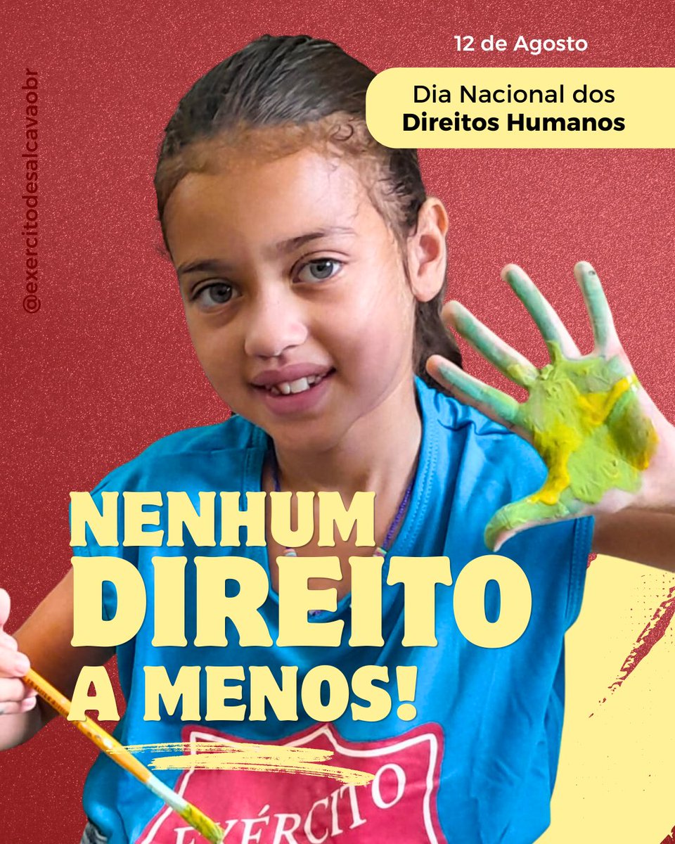 ExercitoSalvaBr's tweet photo. No Dia Nacional dos Direitos Humanos, reafirmamos que toda pessoa merece respeito, dignidade, proteção e oportunidades para construir um futuro melhor.

É por isso que atuamos todos os dias junto a pessoas em situação de vulnerabilidade, promovendo cuidado e transformação social. https://t.co/abD4CFdxmX