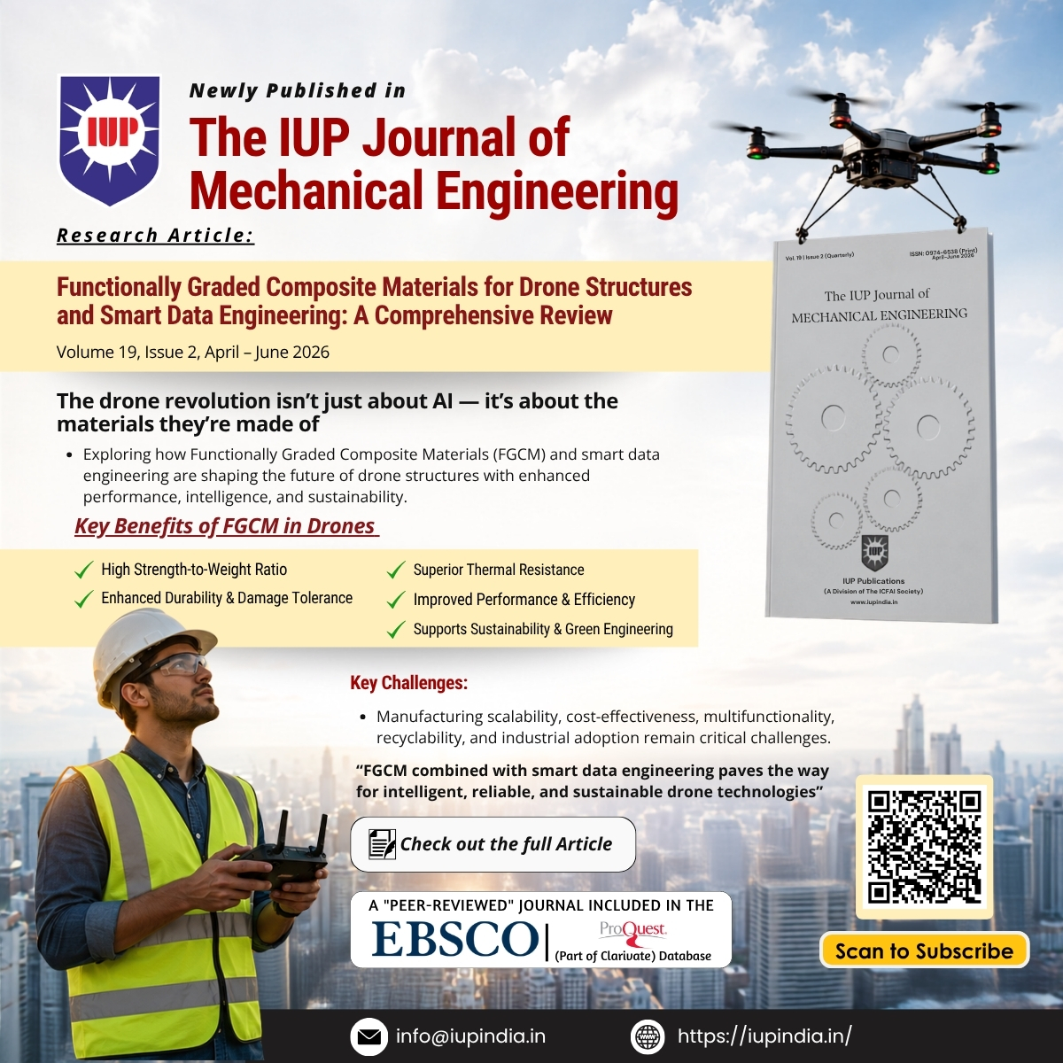 IUPPublications's tweet photo. Publication of a New Research Paper in 𝐓𝐡𝐞 𝐈𝐔𝐏 𝐉𝐨𝐮𝐫𝐧𝐚𝐥 𝐨𝐟 𝐌𝐞𝐜𝐡𝐚𝐧𝐢𝐜𝐚𝐥 𝐄𝐧𝐠𝐢𝐧𝐞𝐞𝐫𝐢𝐧𝐠
Article Link: https://t.co/WQASzDV6Dw

#mechanicalengineering #Dronestructure #Smartdata #IUPPublications #AcademicExcellence #IUP https://t.co/2JT6Nu5QYg