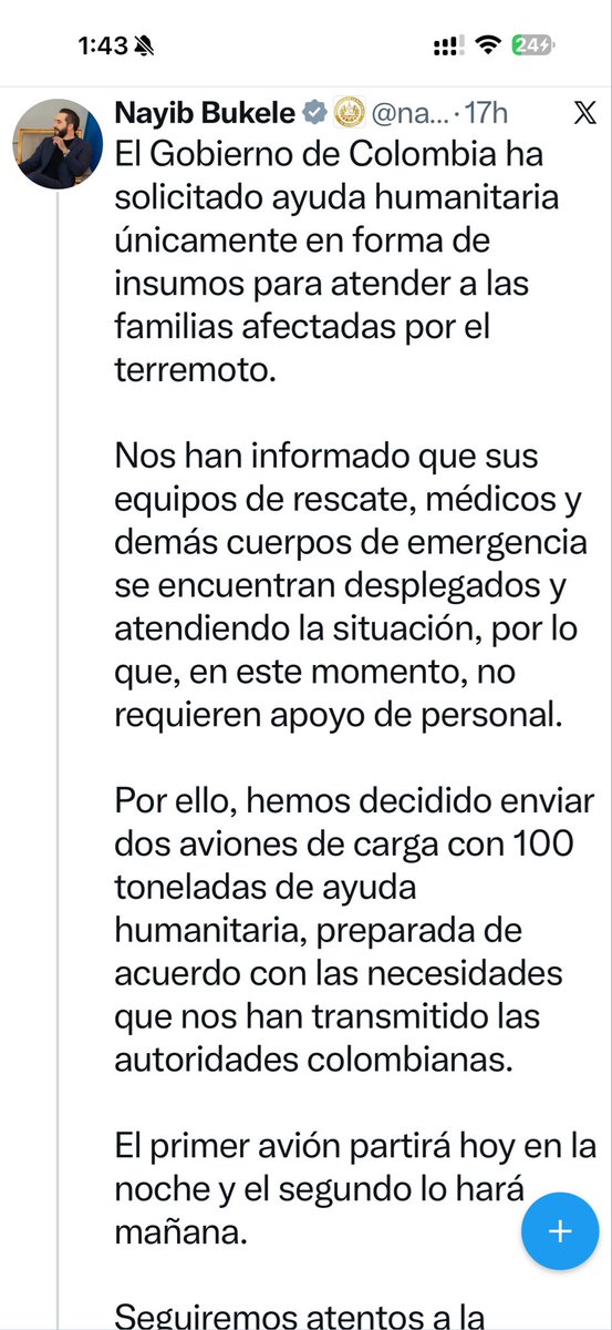 LuisGPerezCasas's tweet photo. El gobierno de la Espriella ha rechazado la ayuda incluso de su aliado ideológico el Sr. Bukele ¿ Que no necesitamos equipos de rescatistas? aún hay muchos escombros por remover y personas que pueden ser salvadas. También se necesita esa ayuda sin distinciones ideológicas para la reconstrucción de viviendas, edificios, escuelas, colegios, hospitales y servicios públicos. Decenas de miles de familias están a la intemperie y necesitan de toda la ayuda solidaria que pueda brindar la comunidad internacional.