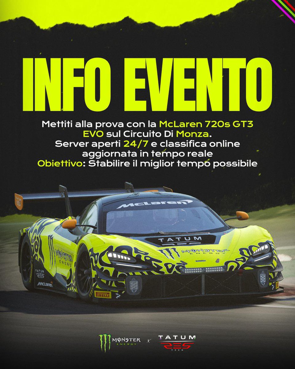 TatumEsports's tweet photo. UNLEASH THE BEAST | The SimRacing Challenge 2026 is HERE! ⚡

For the second year we’re teaming up with @MonsterEnergy for an epic SimRacing event, September 4th–6th! 🏁
You can come and visit us too!

Think you’re the fastest? Prove it!
Register here: https://t.co/klfyDlF0gq

❤️ https://t.co/qw0ENgz3Vs