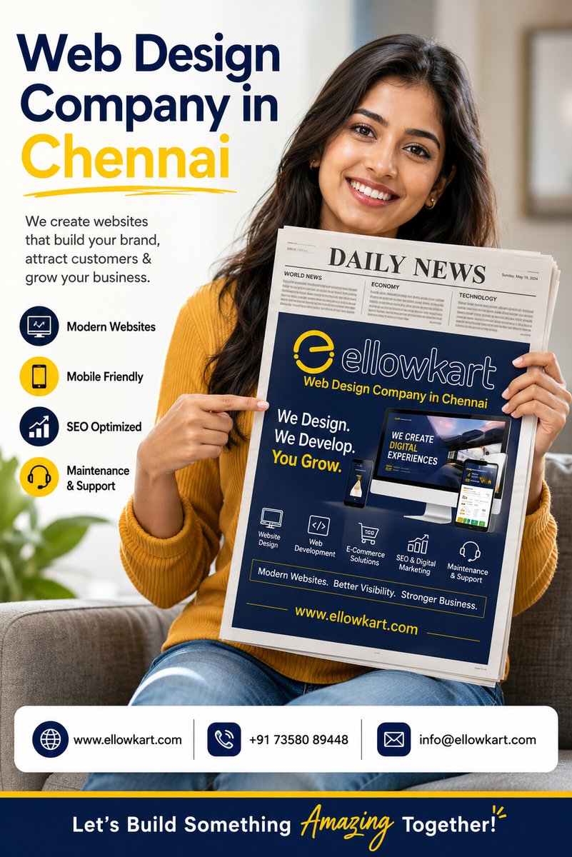 ellowkart's tweet photo. 🚀 Your Business Deserves a Powerful Website!
🌐 https://t.co/s9ScoUaKZc
📞 +91 73580 89448
📧 info@ellowkart.com

https://t.co/fL6qnASYhR

#Ellowkart #WebDesignCompany #WebDesignChennai #WebDevelopmentChennai #ChennaiWebDesign #WebsiteDesign #WebDevelopment #ResponsiveWebDesign https://t.co/XUnpdNgmNq