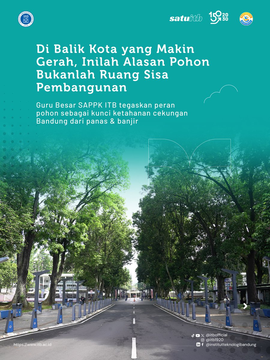 itbofficial's tweet photo. Guru Besar SAPPK ITB, Prof. Ir. Ridwan Sutriadi, S.T., M.T., Ph.D., mengungkap rahasia penting di balik keberadaan ruang hijau yang terhubung untuk menyelamatkan Bandung dari ancaman pulau panas (Urban Heat Island) dan banjir. 

https://t.co/IIaCKiHYHv https://t.co/eUAoiP0n3I