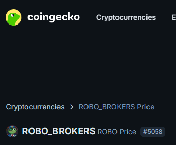 stablemark_'s tweet photo. ROBO BROKERS are now listed on @coingecko

and the funny part is, we didn’t even apply for the listing

congrats to us 🥂

https://t.co/VIvzsAeagv https://t.co/xXuwy7e2xw