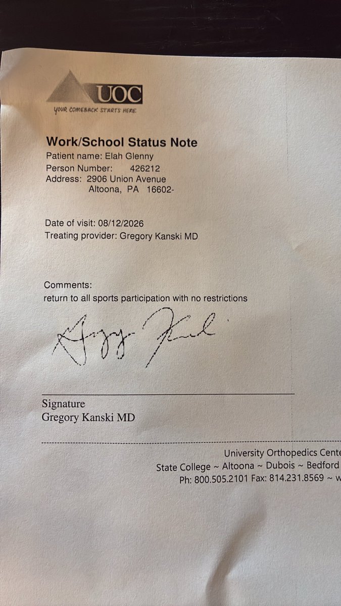 elahglenny's tweet photo. Officially FULLY CLEARED! 🙏 Grateful for everyone who helped me through this process. Time to get back to work.@coachkendall_ @ZackWindsor1 @CoachMignanelli @JVhornetsfball #AGTG https://t.co/mBVlx1yRgW
