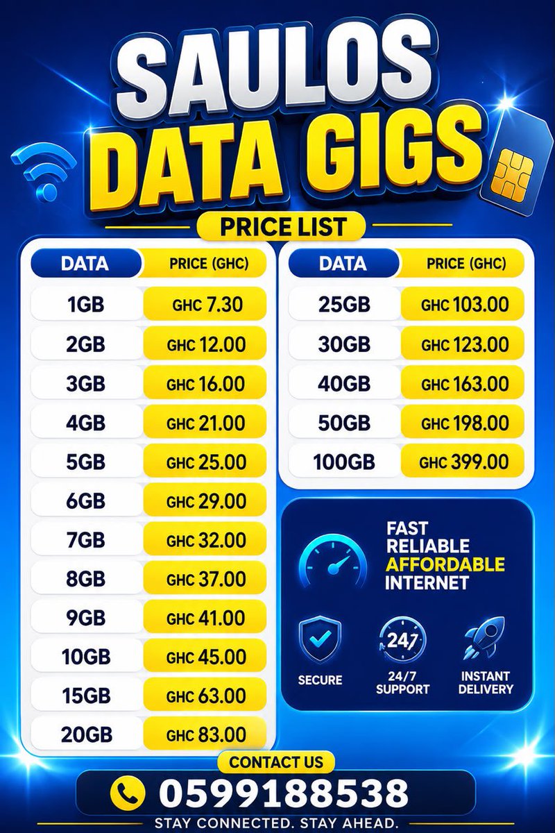 yhaw_pizzaro's tweet photo. Your trusted data plug is here! 🔥

✅ Affordable bundles
✅ 24/7 support
✅ Instant delivery

Get yours from @Saulos_b and stay connected. 🔥🔥🔥 https://t.co/P8var8jF4y