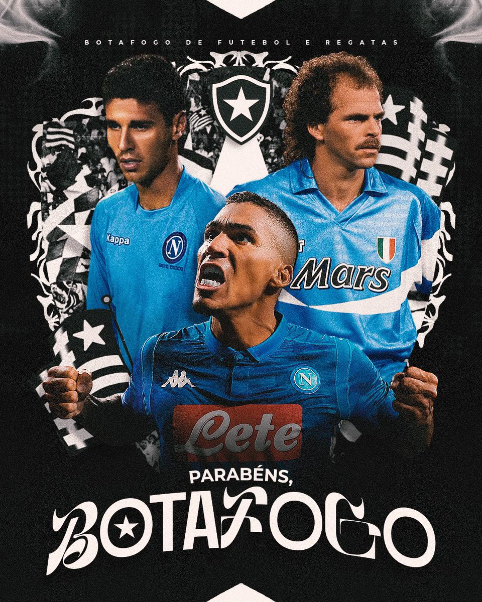 sscnapoli_br's tweet photo. Feliz aniversário, @Botafogo! 🇧🇷

De Napoli mandamos um abraço e felicitações pelos 122 anos de uma história gloriosa! ⭐️🔥 https://t.co/enxOZtdjOE