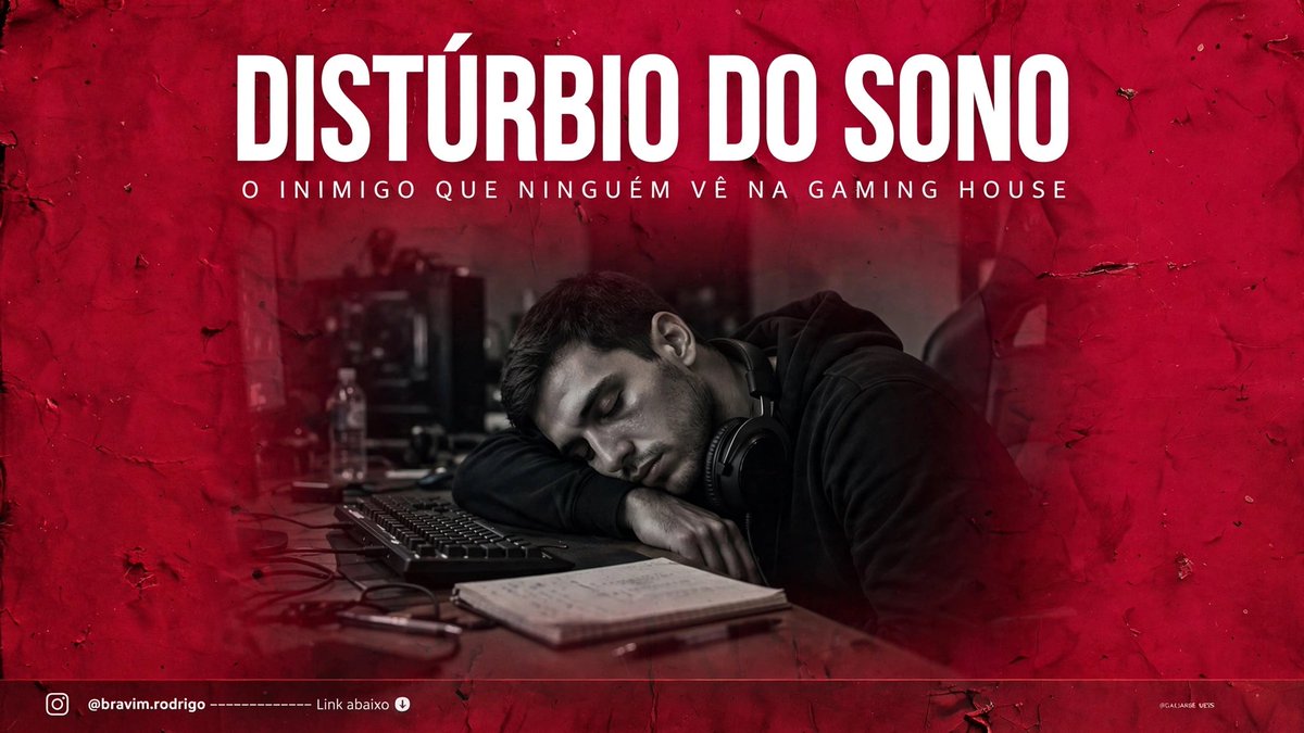 Bravim's tweet photo. Distúrbio do sono é o inimigo invisível da gaming house. <6h de sono = -30% memória operacional, mais tilt e calls falhadas. Sono é parte do treino. 

https://t.co/zJeSZeck8H https://t.co/S0V3zHxrHD
