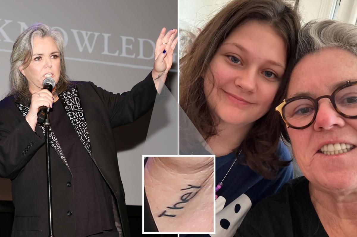 nypost's tweet photo. Rosie O’Donnell shows off woke ink to remember nonbinary child’s ‘they’ pronoun — then immediately calls teen ‘she’ https://t.co/rtPjpcPM8C https://t.co/SYRlJvX60o