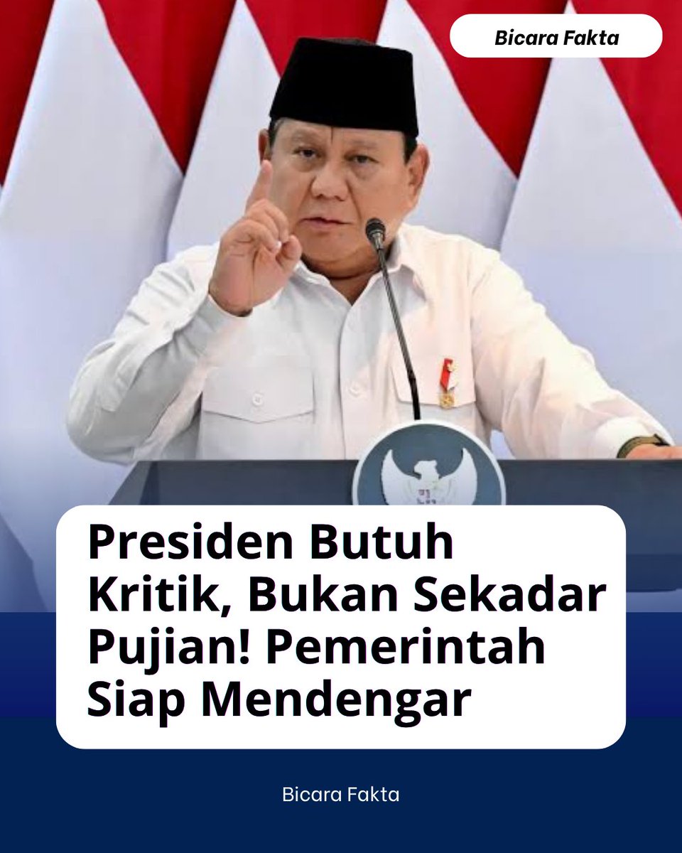 tak_gendon9's tweet photo. Masukan tajam diperlukan agar kebijakan tepat sasaran.
Pemerintah tidak menutup diri dari kritik yang membangun.
Fokus tetap pada hasil kerja untuk rakyat.

#jagaindonesia #kamibersamapresiden #PemerintahTerbuka #MenjagaPersatuan #KerjaNyata https://t.co/7ViYyA5Pql