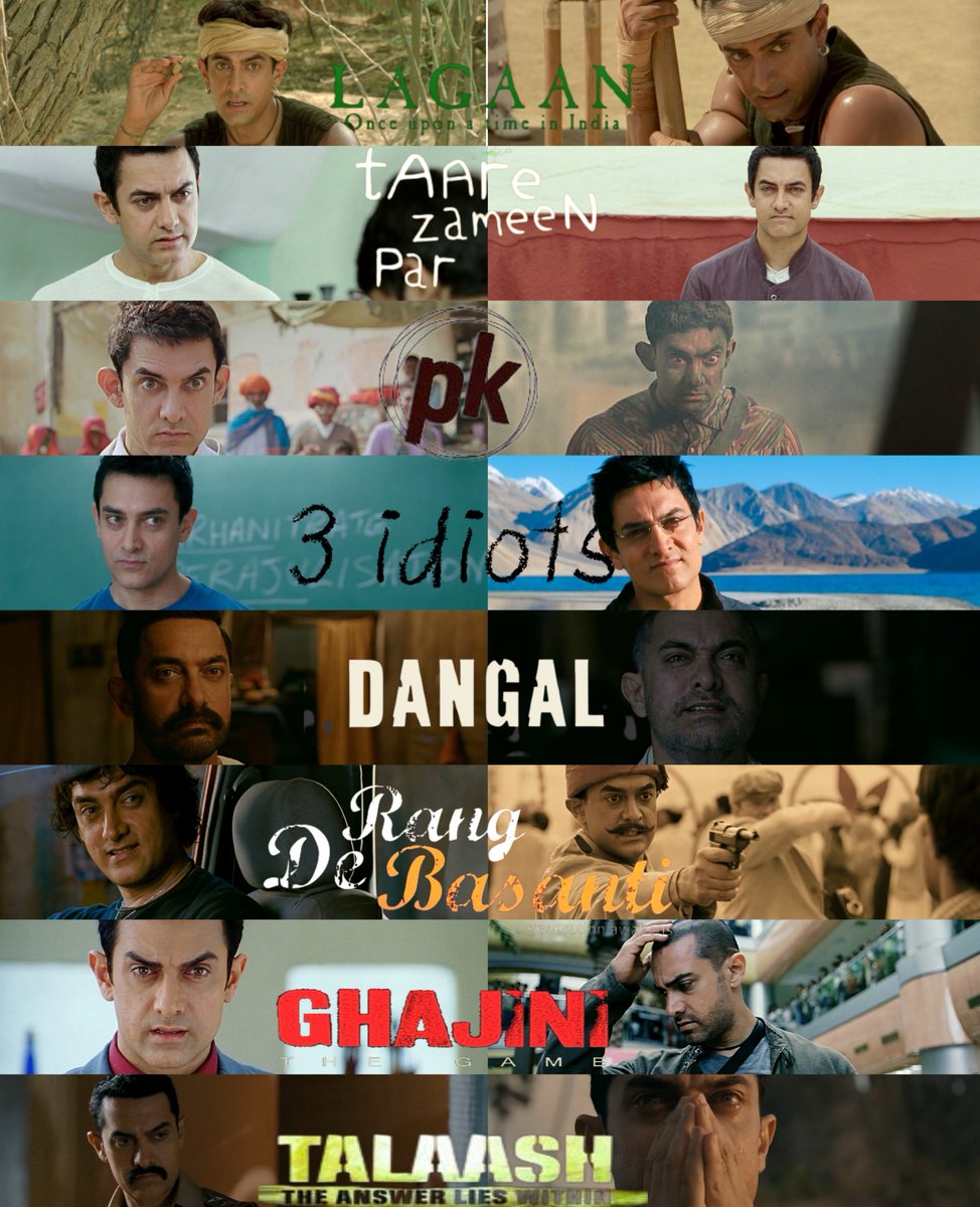 Aamir_Zaada's tweet photo. Aamir Khan is not just an actor.
He is an emotion. A revolution. A once-in-a-generation artist who changed the meaning of cinema in India.
From the dusty fields of Lagaan to the emotional classrooms of Taare Zameen Par…
From the alien who questioned God in PK to the free-spirited Rancho of 3 Idiots…
From the fierce father in Dangal to the fire of Rang De Basanti…
From the intense Ghajini to the haunting silence of Talaash…
This man has lived a hundred lives on screen — and made every single one of us feel something real.
No gimmicks. No shortcuts. Just pure craft, dedication, and heart.
While others chase trends, Aamir creates legacies.
This collage is not just faces…
It’s a reminder of how one actor can make an entire generation laugh, cry, think, and rise.
