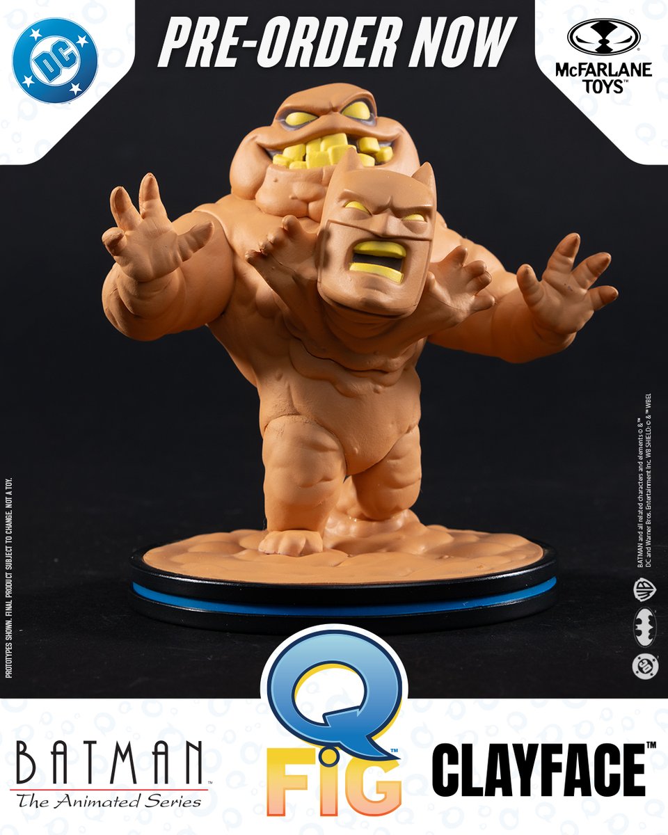 QMxInsider's tweet photo. Clayface (Batman: The Animated Series) Deluxe Q-Fig is available for pre-order NOW at select retailers! ➡️ https://t.co/4zibcFjr7W   

Stands approximately 4" tall and features expressive poses and premium sculpted details. 

#McFarlaneToys #QFig #QFigs #ClayFace #BTAS https://t.co/rDPNYqRo8C
