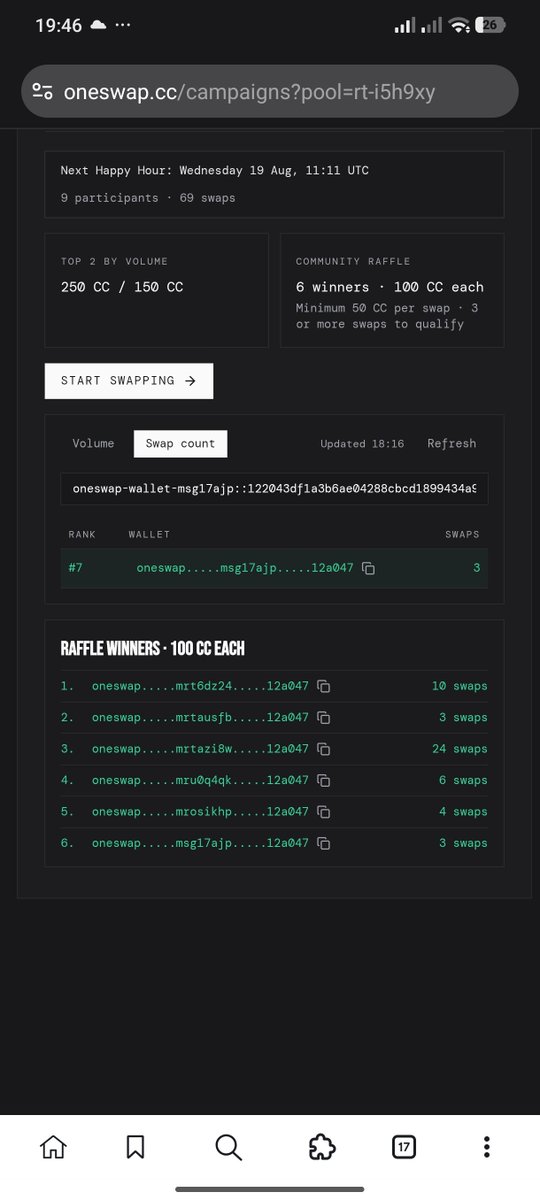 SayedIslam18482's tweet photo. Just secured the win in the @Oneswapcc Happy Hour Raffle! 🎁⚡️

​Bagged 100 $CC! 🔥 Thanks to @Oneswapcc for the awesome campaign.

​Keep swapping! 🚀 #OneSwap $CC #Canton #Web3 https://t.co/pbzKYei36D