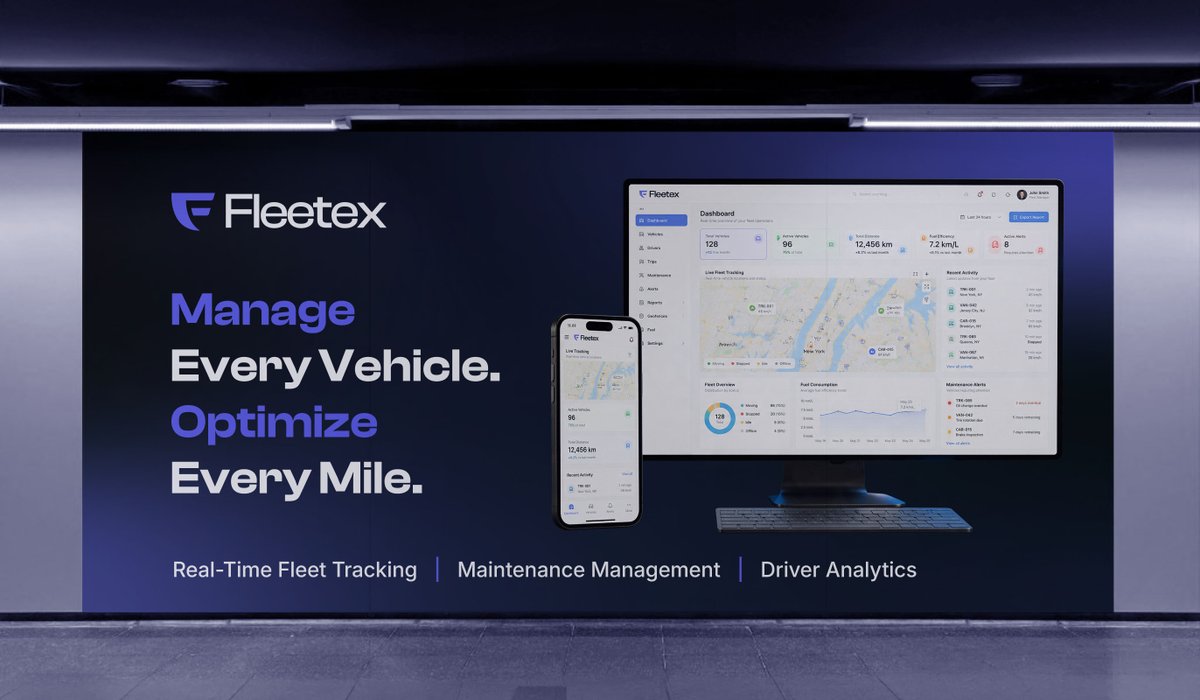 nazmulhossan26's tweet photo. Fleet management is no longer just about tracking vehicles.
Would this branding fit a modern Fleet Management platform? 🚛
#Fleetex #FleetManagement #FleetManagementSoftware #FleetManagementSaaS #LogisticsTechnology #FleetSoftware https://t.co/pXEOl54gMC