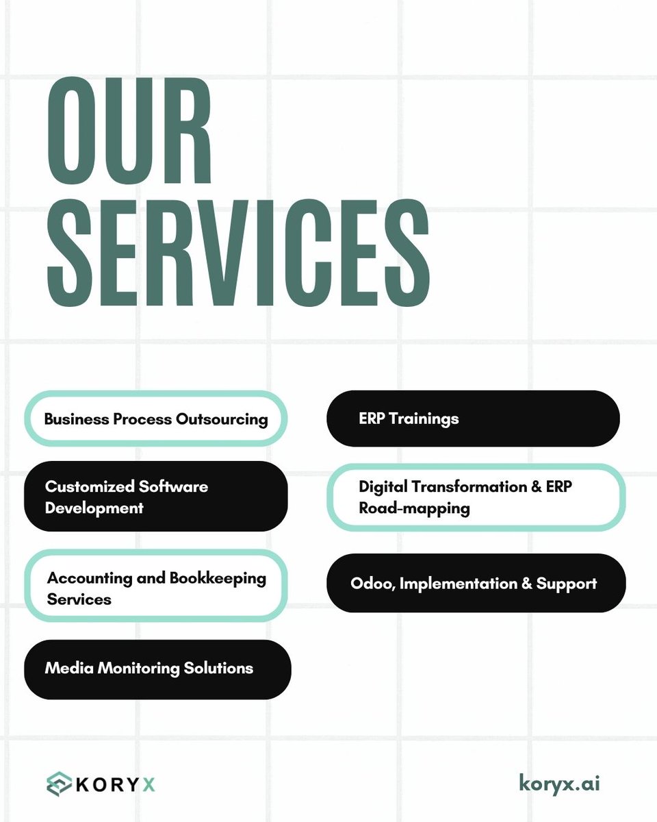 Koryx_erp's tweet photo. From business consulting to Odoo, finance and digital transformation, we help businesses work smarter, simpler and better.

That’s what Koryx is about.

Contact us! info@koryx.ai https://t.co/zJE1qAuI9u