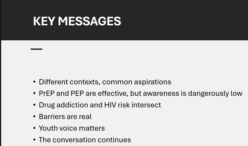 Saafricango's tweet photo. Prof. Morenike shares her key message on PrEP and PEP, powerful tools in the fight to prevent new HIV infections among Africa's youth.
Know your options.
Talk to your fellow peers about PrEP and PEP today.
#InternationalYouthDay2026 #SAA #SocietyForAIDSinAfrica #YouthLed #EndAIDS https://t.co/ASIwibBHK4