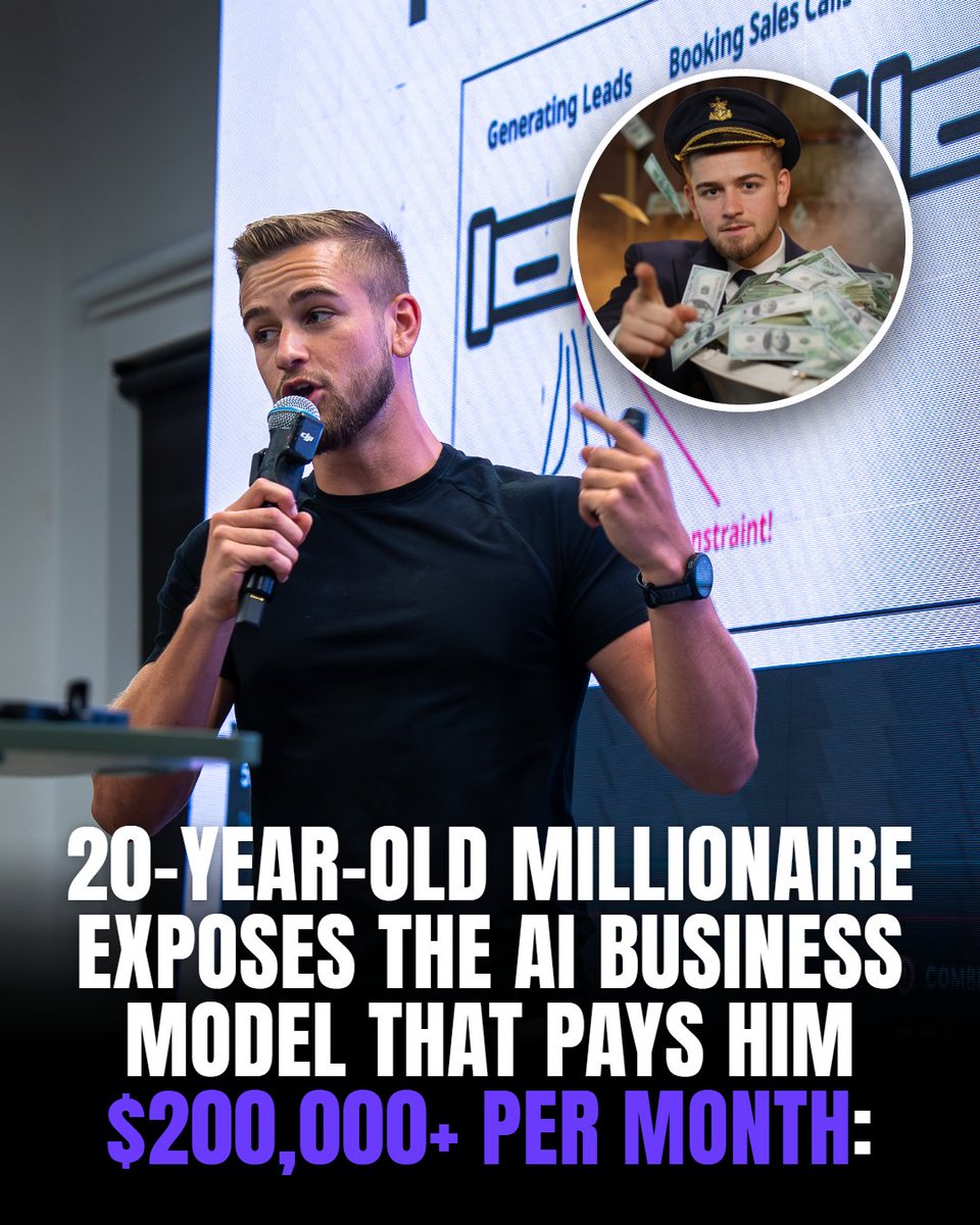 iamcamengland's tweet photo. I'm 20.

I make $200k+/month using AI.

I owe all of it to the #1 business model in 2026.

Here's exactly how it works:

Step 1: Give Claude this prompt... https://t.co/EXyp68KGwW