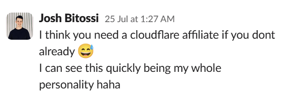 JordanFinners's tweet photo. When you get this kind of feedback on your @Cloudflare Talk!🧡
Sharing the knowledge with other Shopify Developers at Brightwork about running your app on Cloudflare. Available at https://t.co/4ozv8MjGnS

Definitely didn't borrow @burcs Good, Fast and Cheap on Cloudflare quote 😂 https://t.co/CFZLhrRM38