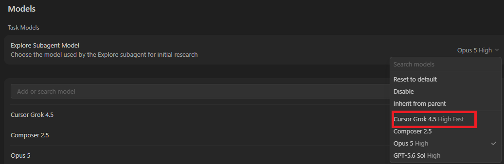 adamscochran's tweet photo. 1/6

When Elon bought @cursor_ai it basically turned it into spyware with 3 changes:

First, no matter which AI agent you pick, it now spawns a 'Cursor Grok Fast' as an 'explore' agent to review the code base first.

Meaning Grok is reading your entire code base and sending it back and forth to Elon's servers.

You have to manually go in and override that setting.