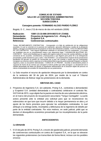 articulo20's tweet photo. SENTENCIA RECOMENDADA 🗣 

#Contencioso #Contractual

@consejodeestado confirma negativa de la demanda contra Ecopetrol por desequilibrio económico

Solicita la sentencia completa en comentarios ⬇️ https://t.co/VQP4aBHpzh