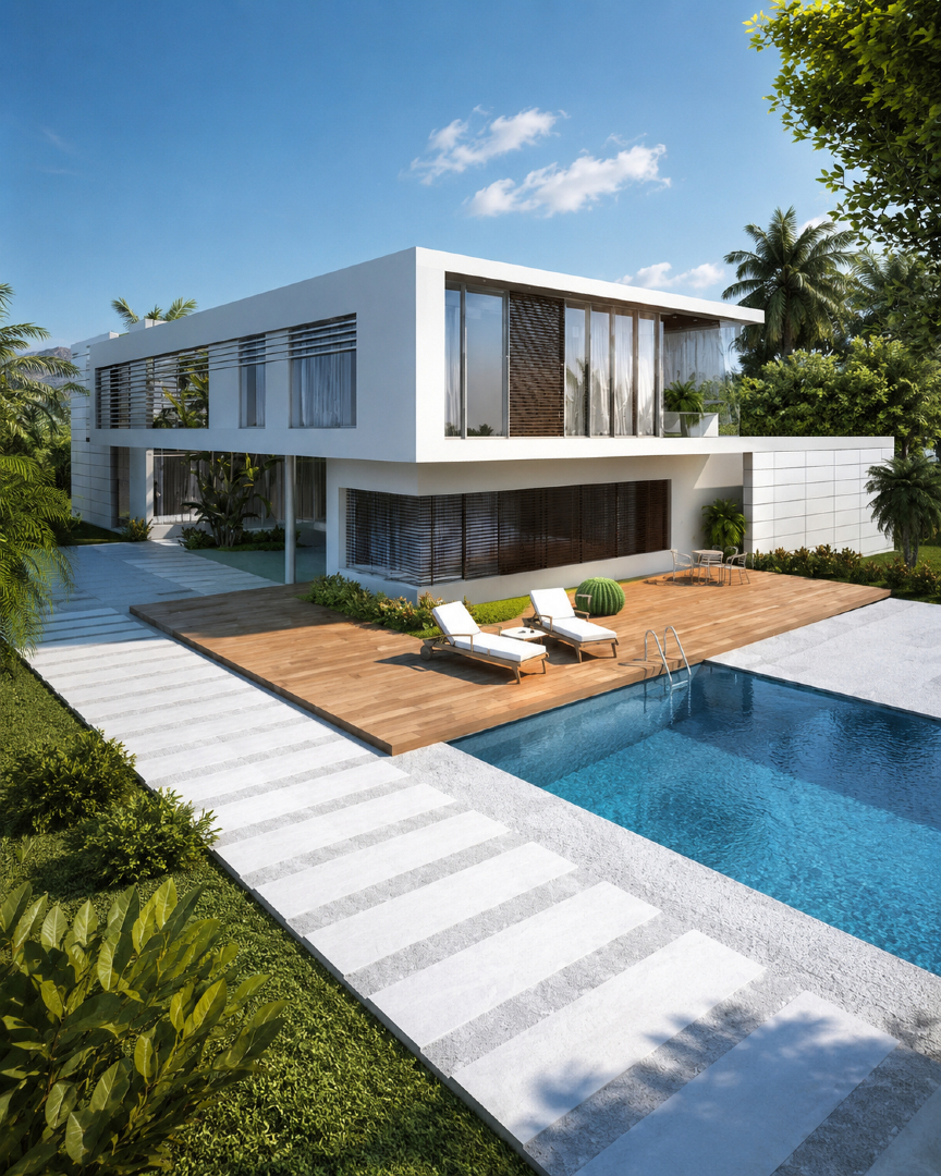 OBEArchitects's tweet photo. The Court Villa: 9,000 sq.ft of open, light-filled living in Dubai by OBE Architecture. Emphasizes green spaces, natural light, and calm architecture for a vibrant, connected home. https://t.co/pMzfSNM9I4