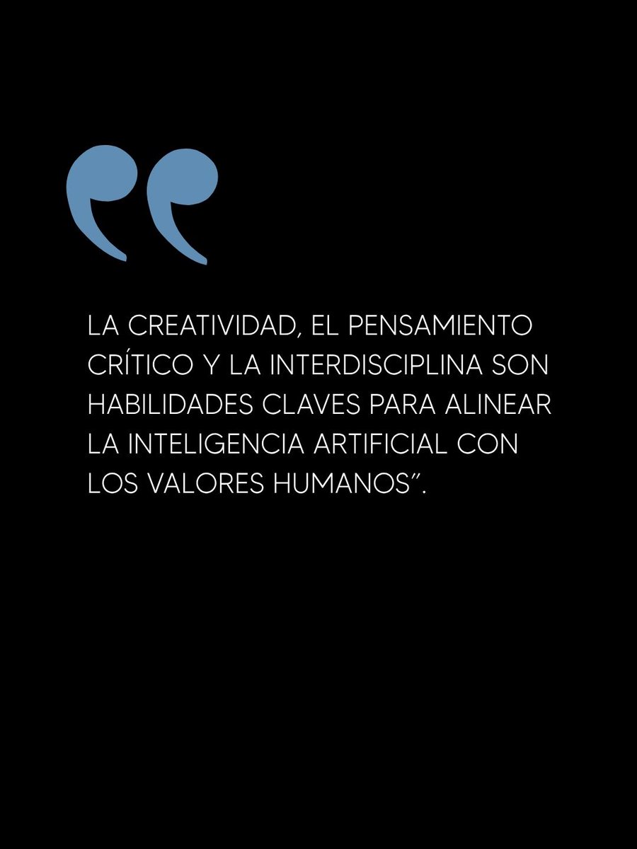 UAI_CL's tweet photo. ÁGORA UAI | Las ideas dejan huella.

En 2023, Valentine Goddard, experta internacional en inteligencia artificial, ética y derechos humanos, visitó la Universidad Adolfo Ibáñez para conversar sobre el impacto de la IA en los negocios y en la sociedad.

Su mirada sigue plenamente vigente: “Alinear la inteligencia artificial con los valores humanos.” Porque adoptar nuevas tecnologías no se trata solo de innovar más rápido. También implica preguntarnos qué futuro queremos construir y qué principios deben guiarlo.

Ágora UAI reúne las voces que han pasado por nuestra universidad para pensar el presente y reflexionar sobre el pasado y el futuro.

#ÁgoraUAI #InteligenciaArtificial #PensamientoCrítico #ArtesLiberales #UAI