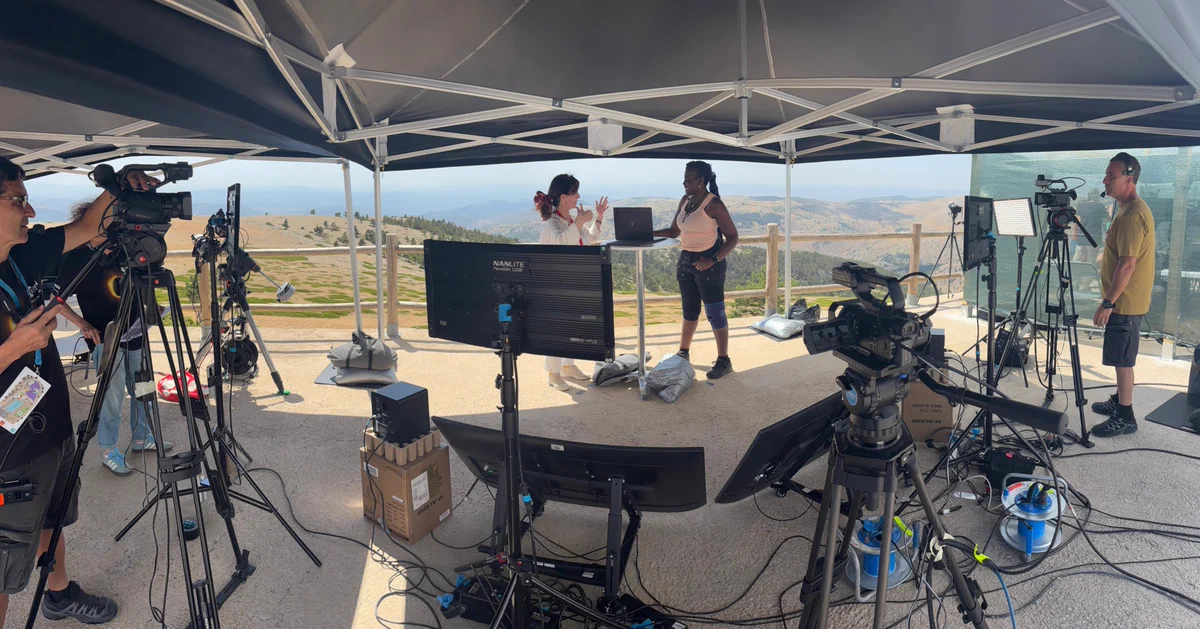View of the ESA TV broadcast set.