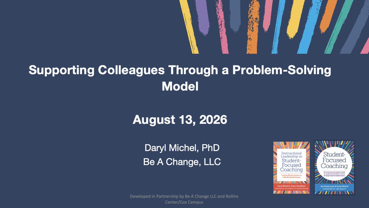 DarylAMichel's tweet photo. Tomorrow night (8/13/26) - leadership webinar series #2 with the @CoxCampus! We'll focus on the Student-Focused Coaching Collaborative Problem-Solving Process. Another FREE learning opportunity. #leadership #principal #instructionalcoach #literacy https://t.co/OZ8R4ZeVB5