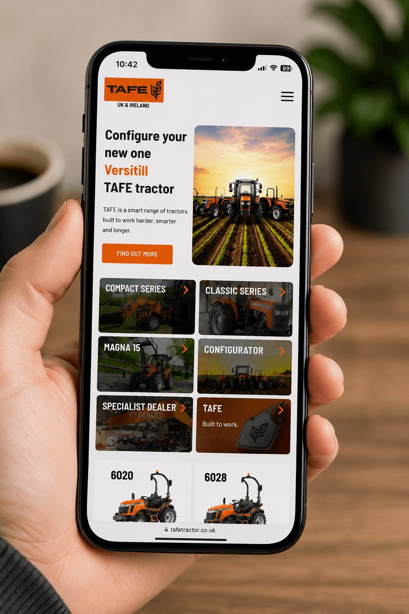 PaperVoiceUK's tweet photo. One of our latest website projects 🚜
We've designed &amp; developed the new UK &amp; Ireland website for TAFE Tractors — including individual tractor pages, responsive design, SEO and a custom tractor configurator.
🖥️ https://t.co/lmx4T6MKNX
Designed &amp; built by Paper Voice.
#WebDesign https://t.co/bEVrfvv3JA