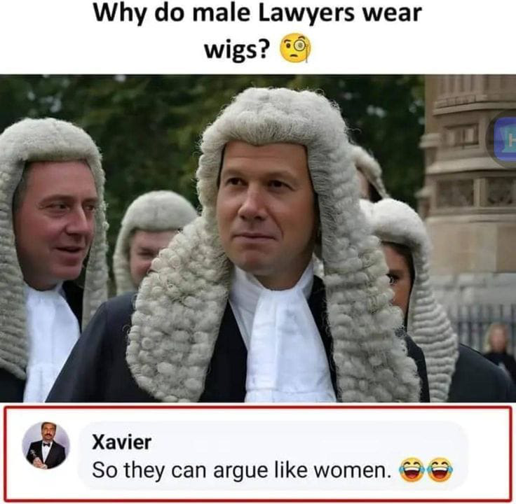 cautionBox's tweet photo. The reason why make lawyers wear wigs 😂😂😂 https://t.co/QQJzkOMuV2
