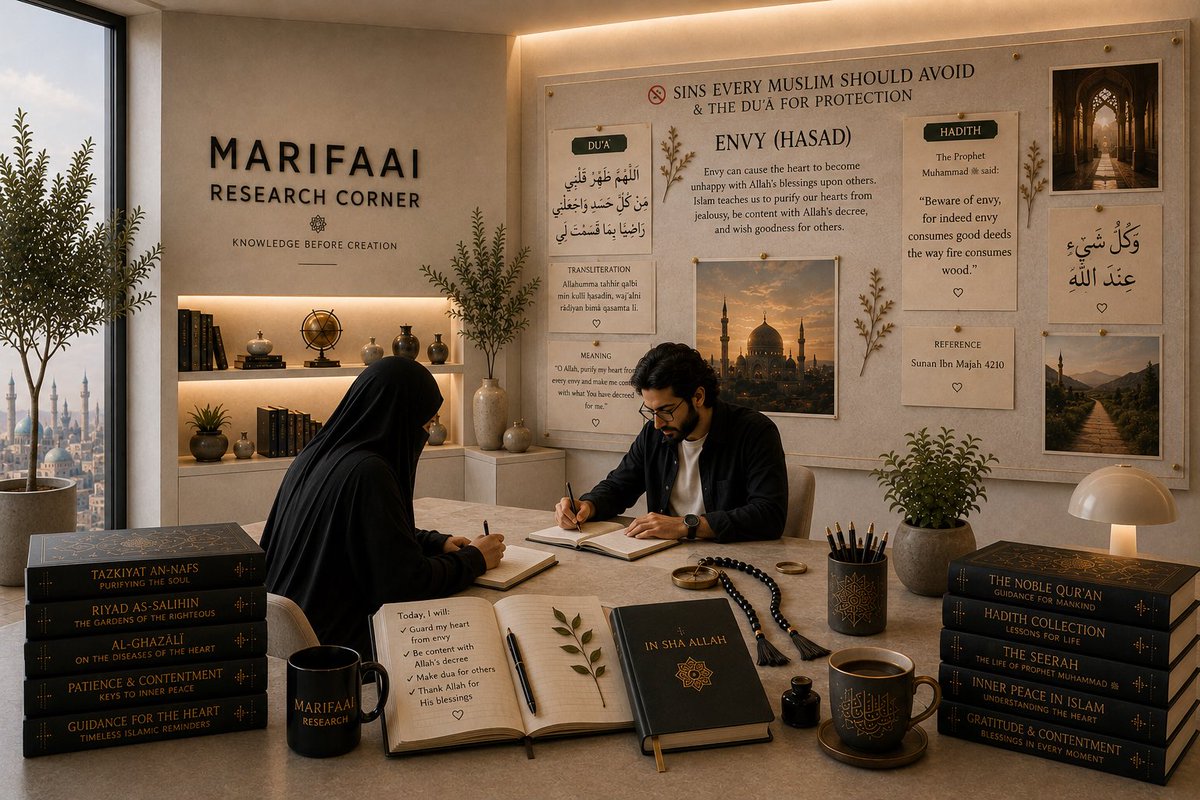 MarifaAiX's tweet photo. Envy (Hasad) can quietly affect the heart. Islam teaches us to seek purity, contentment with Allah’s decree, and goodness for others.

🤲 A duʿāʾ for protection from envy.

Watch the full reminder on YouTube ↓

https://t.co/Q0cYZP3Kt0

#IslamicReminder #Hasad #IslamicKnowledge https://t.co/5P1rK9l3fk