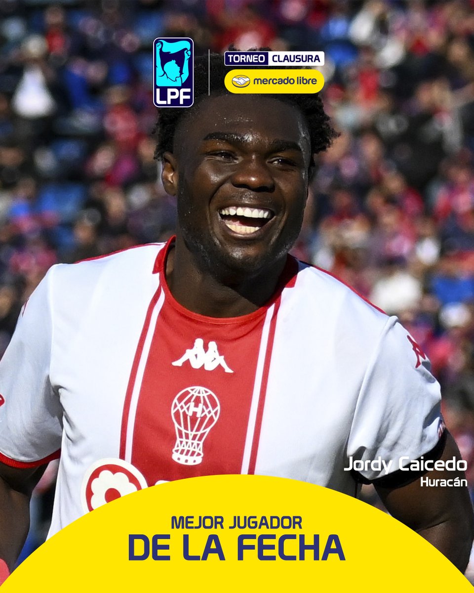 LigaAFA's tweet photo. El #MejorJugador de la #Fecha4 llega con @ML_Argentina ➡️ Jordy Caicedo, de @CAHuracan  🙌

El delantero marcó un doblete para que El Globo se quede con el clásico en el #TorneoMercadoLibre Clausura 2026 🏆

⚽️ Goles: 2
🎯 Remates al arco: 2
⚔️ Duelos ganados: 5 https://t.co/hXzKt4sniS