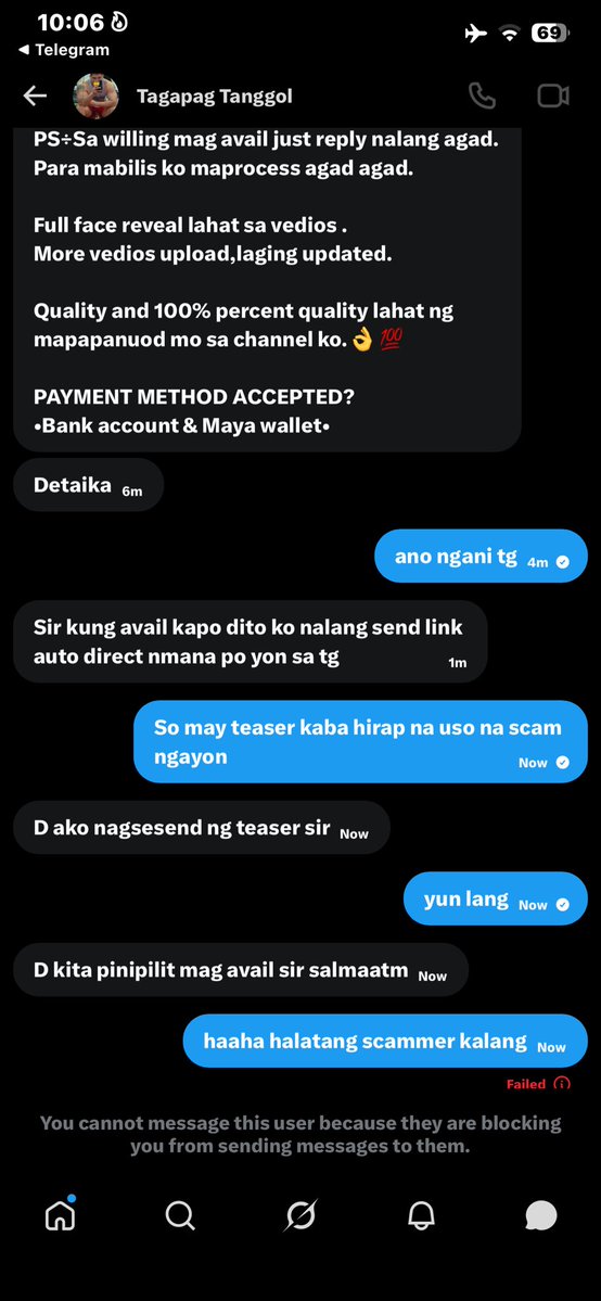 daddy_kioy's tweet photo. OH BAT KA NAMBBLOCKED? KASE SCAMMER KA? NANG GAGAMIT KA NG PIC NG IBANG TAO HAHAHAHAHA! ULOL KA! https://t.co/n7jII68FTS