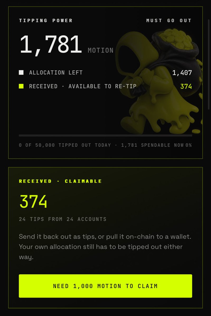 ikyukuu's tweet photo. ada yang masih mau mencoba menggarap $MOTION @motiontip @tipmotion ? 

saya masih mau coba lagi, gatal rasanya kurang 626 lagi biar genep 1000 🗿 https://t.co/b7sqNShTgQ