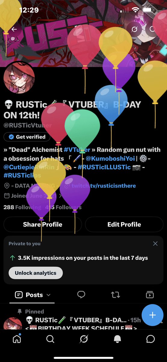 RUSTicVtuber's tweet photo. BALLOOOOOOOOOOOOOOOOOONS!
BIRTHDAYS IS HERE 🎉🎉🎉🎉 https://t.co/ypAHewAjSs