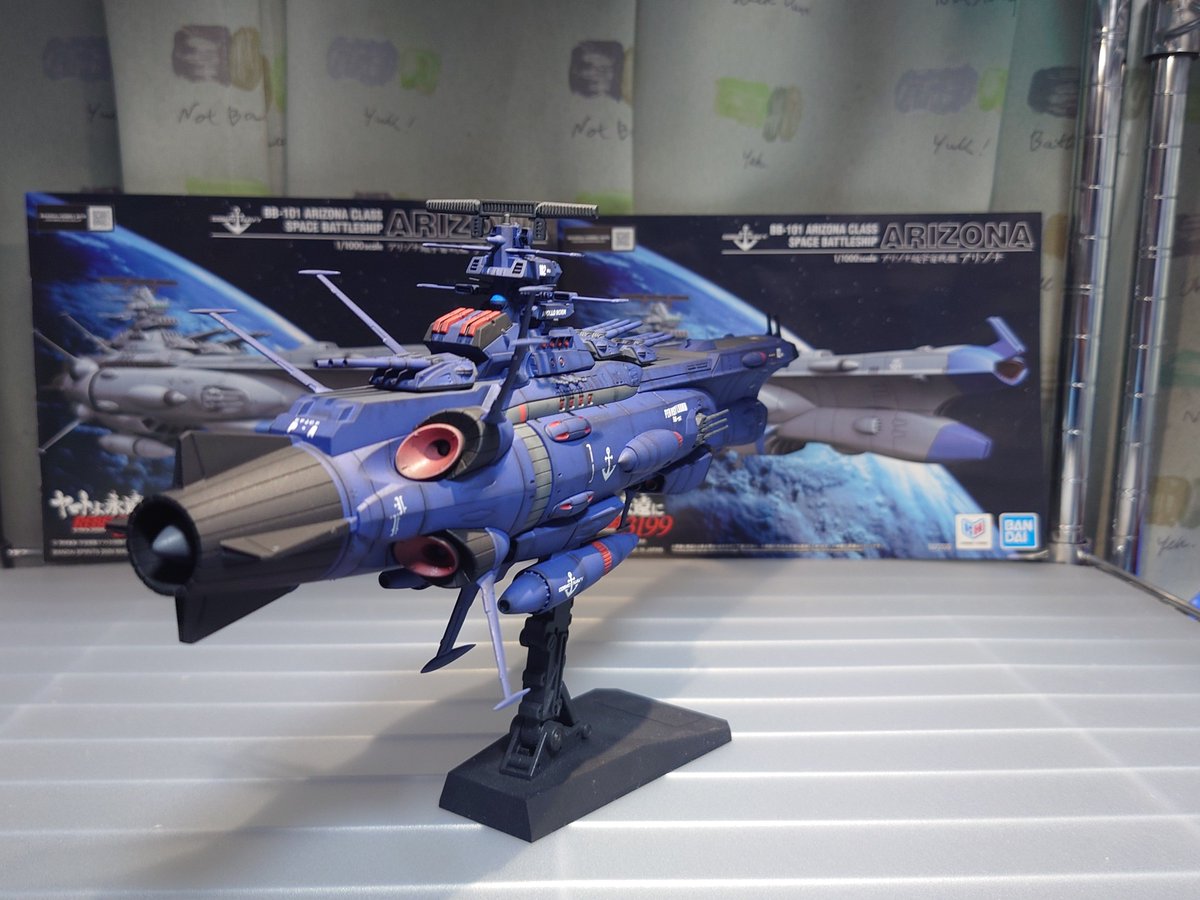 RX_121_TOMOYUKI's tweet photo. ＃智雪のヤマト製作日記
＃宇宙戦艦ヤマト
＃ヤマプラ
＃アリゾナ級宇宙戦艦
アリゾナ級宇宙戦艦2番艦:ペンシルバニア　就航

水転写デカールを作れないからスジボリ堂さんから購入しましたアルファベット、ナンバーデカールを使用しました!
色はアポロノームと同色で合わせました https://t.co/Fin0ldPPoI