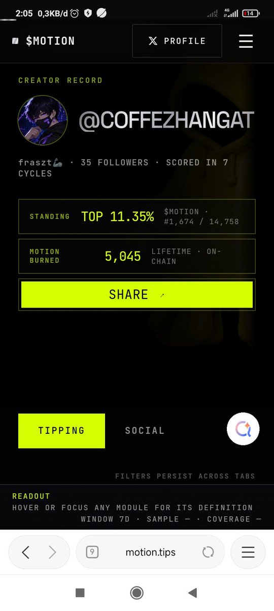 coffezhangat's tweet photo. Jangan sampai ketinggalan $MOTION! 🔥
Robinhood Chain makin rame, @tipmotion dan @motiontip juga makin gas dengan inovasi-inovasinya. 🚀
Salam interaksi dulu 👋
Komen tip 100–500, auto GB 🤝
Yuk gas bareng $MOTION! 🔥 https://t.co/mGcq7WD07d