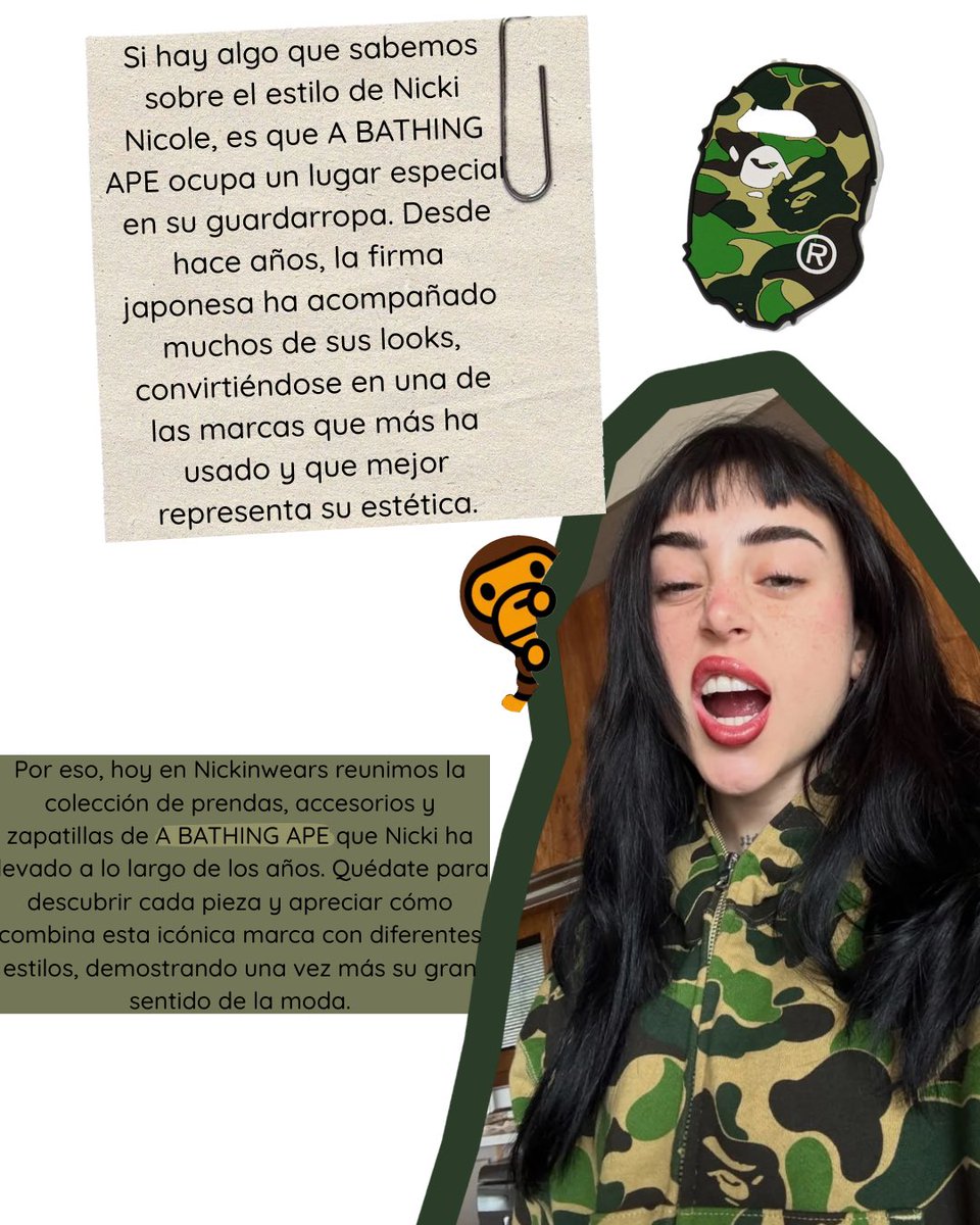 nickinwardrobe's tweet photo. Nuevo post! Les comparto este pequeño archivo dedicado a BAPE donde podrán ver algunas prendas que reuní que nicki ha usado a lo largo de los años, espero les guste y puedan pasar a darle amor a la publi!🫵🏻🤍 ig:@/nickinwears https://t.co/zqEjG2H7sg