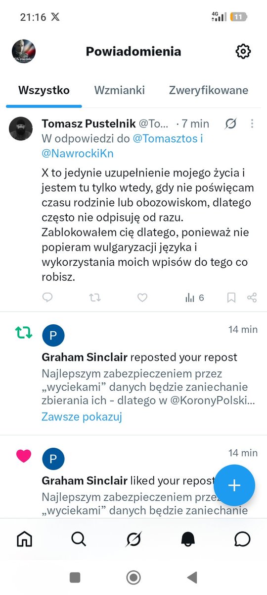 Tomasztos's tweet photo. To jest albo totalny kretyn, albo pożyteczny idiota @pisorgpl identyfikujący się jako wyborca pana Brauna. 
Ten dzban i hipokryta @TomaszPustelni2 po wymianie kilkunastu komentarzy zablokował mnie za "wulgaryzację" języka
🤡😂Bo chodziło o tego antypolskiego śmiecia @NawrockiKn . https://t.co/NuKfq6EzVC