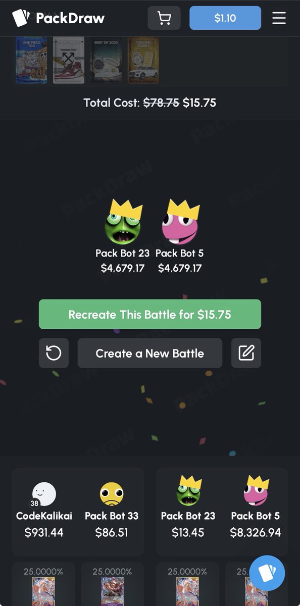 KalikaiX's tweet photo. Daily Reminder to use code “Kalikai” on @PackDraw for a 5% deposit bonus and tons of luck! https://t.co/Ctn86wmBOJ