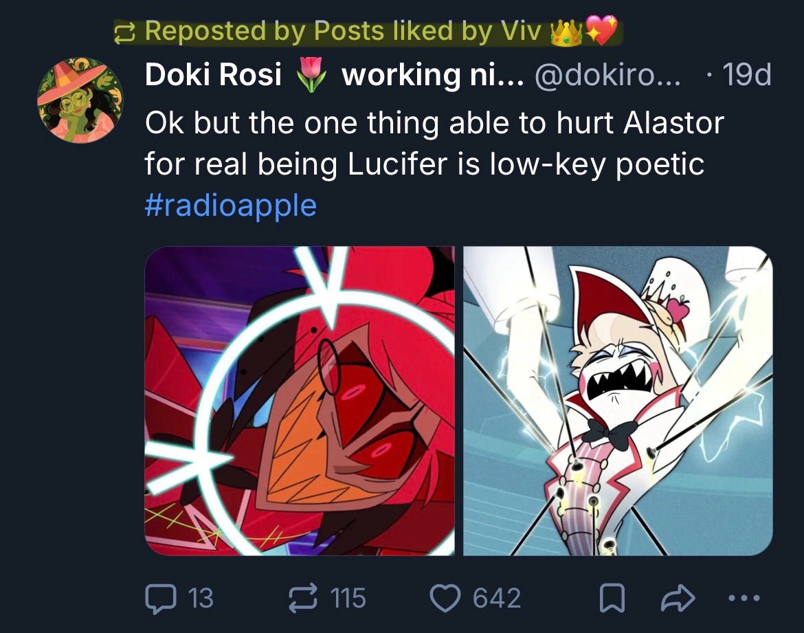 radixanalog's tweet photo. Wtf is Viv cooking for Alastor and Lucifer next season https://t.co/1xTkyBpjiL