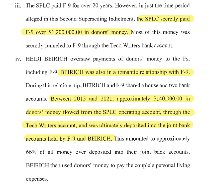 Techno_Fog's tweet photo. Unsealed: the indictment of former SPLC CFO Heidi Beirich

She dated/lived with a neo-Nazi and used donor funds laundered through a fake company to enrich them both

She created fake companies to launder donor money to hate groups and structured transactions to avoid oversight https://t.co/INWP6MCMGa