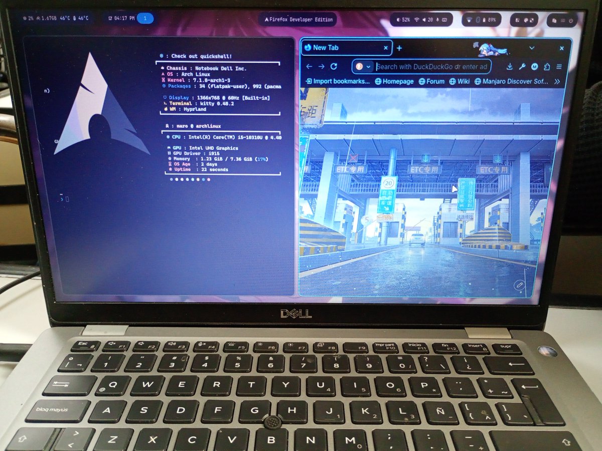 MauroDevelop's tweet photo. Volvimos...
Después de casi 2 meses sin compu logré comprar una nueva y lo primero que hice fue instalar Arch https://t.co/HVk65t0tBm