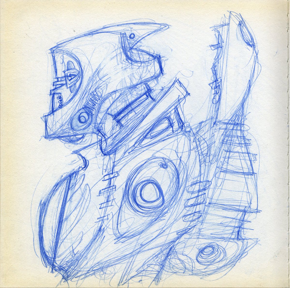 pecks13's tweet photo. ‘Sketchbook Series’
Page 13, a sketch of a Death Racer from my old sketchbook, ‘SF’. 
Pencils on paper.

#sketchbookart #linedrawing #characterdesign #pencildrawing #scifiart https://t.co/Jzztvr0IhP