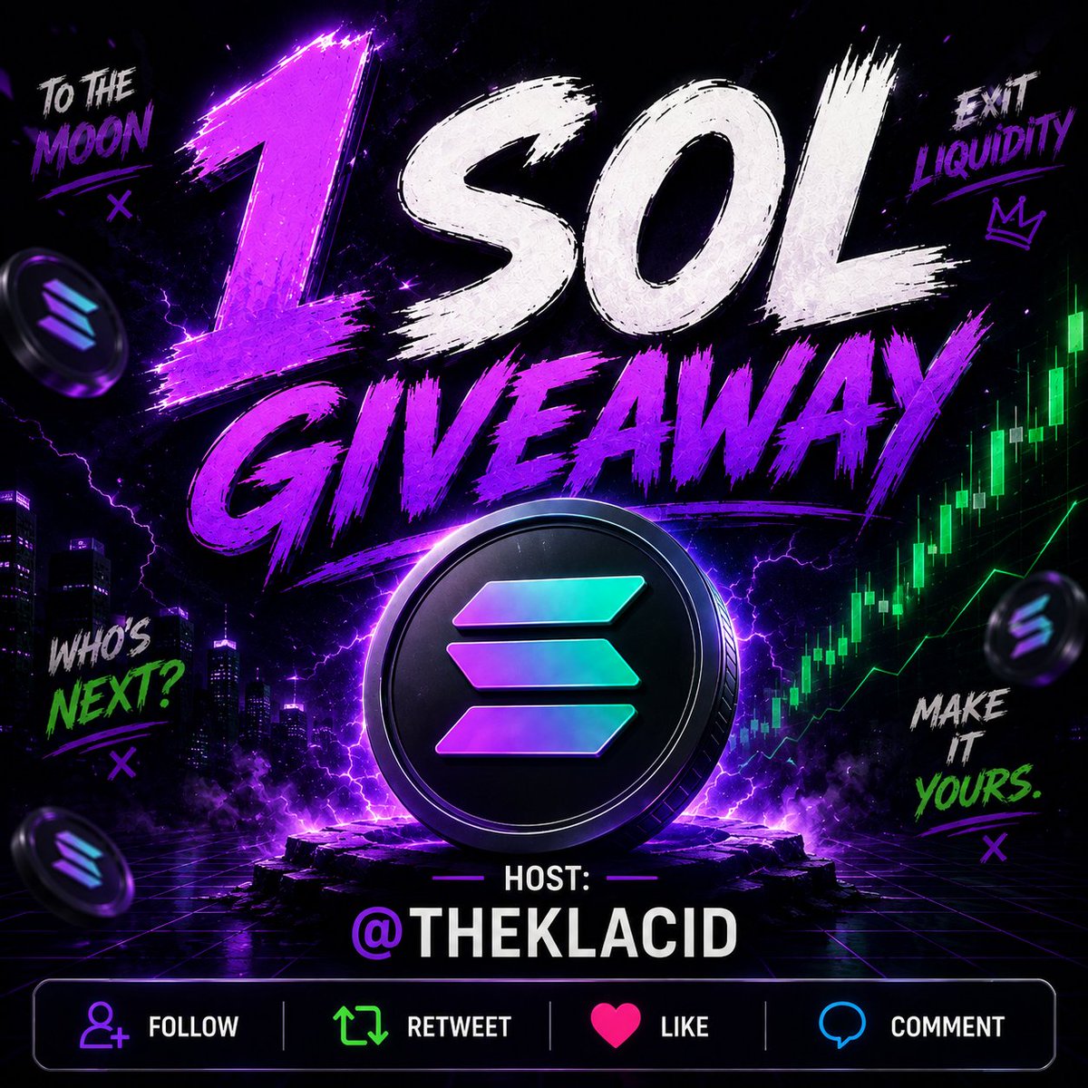 TheKlacid's tweet photo. Since I'm back to launching with @getkinesis it is time to give back

1 SOL Giveaway ends in 72H

Rules;
Follow @TheKlacid 
Like &amp; RT This Post
Engage With My Other Posts
Drop Your Sol Address

Winner will be chosen in 72H
GL! https://t.co/XvDRhXZyBv