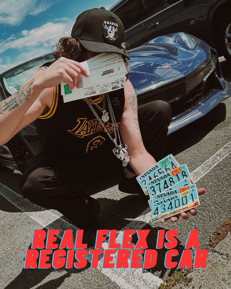 NevadaDMV's tweet photo. REAL FLEX IS HAVING A REGISTERED CAR 🫳🎤
https://t.co/SPOeRRFmmp https://t.co/rCKkhkFhAu