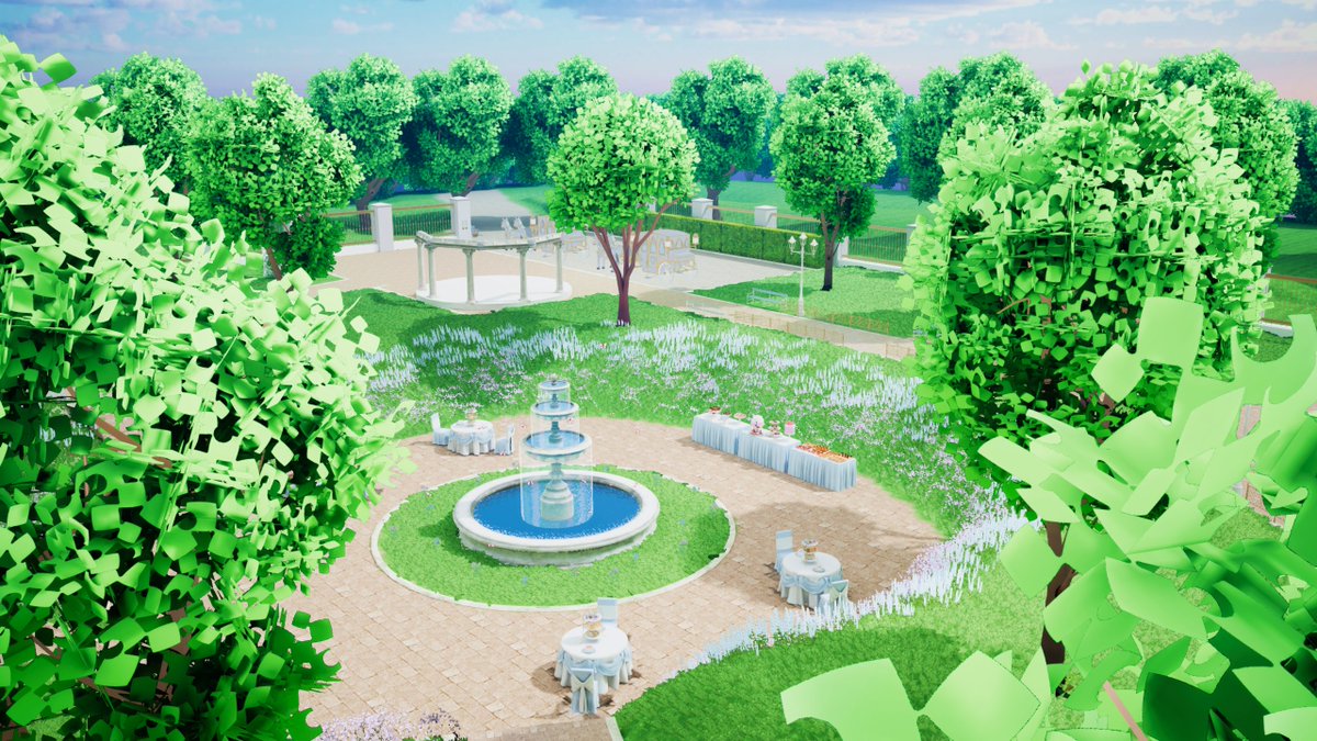 Jessi55xc's tweet photo. World: Plincess Birthday World (낮)
Author: 플리 PLI
Bright sunny skies shine over this elegant estate and fill the air with joyful celebration. 🎂
#VRChatPhotography #VRChat https://t.co/bU9oXnJRai