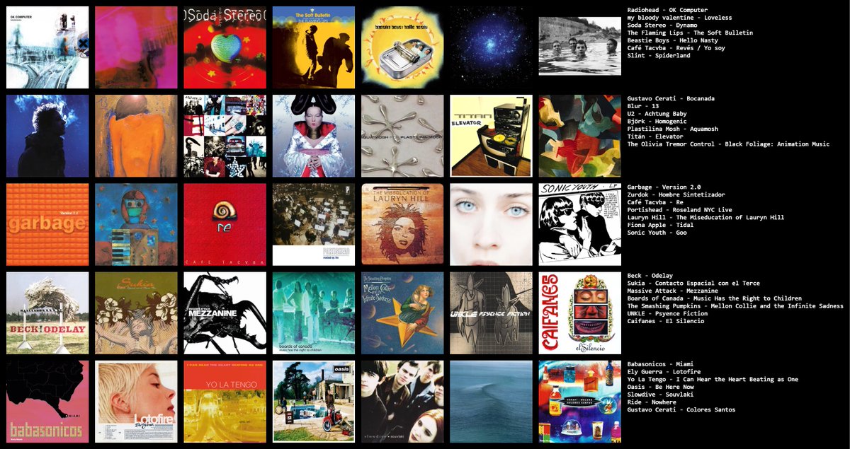 decireves's tweet photo. 35 discos de los 90 (un gusto muy personal)
#dcrvs https://t.co/etQHbTtwUY